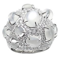 Moonstone Diamond Gold Ring 2