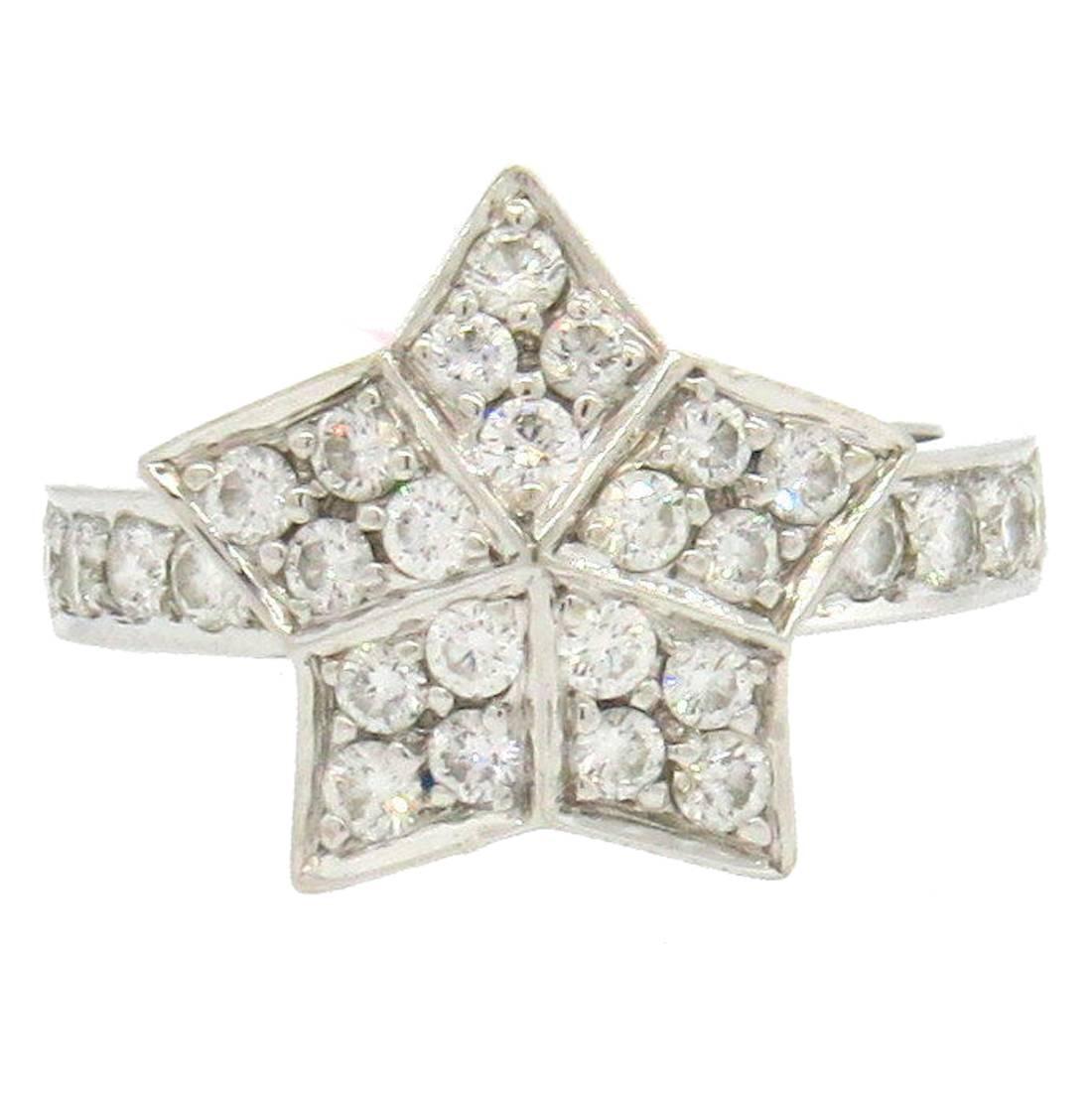 Fred Paris Diamond Gold Star Ring