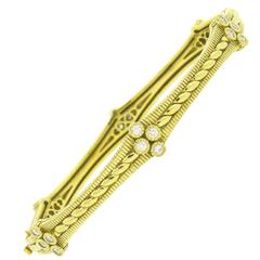 Judith Ripka Gold Diamond Bangle Bracelet