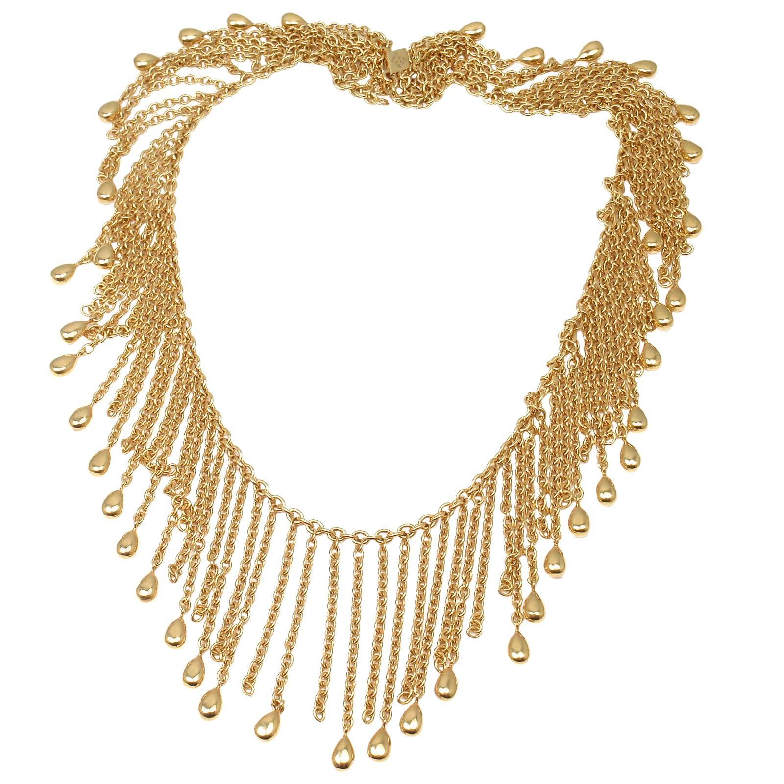 Van Cleef & Arpels Gold Graduated Fringe Link Necklace