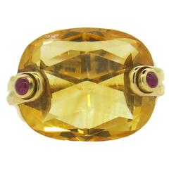 Antonini Citrine Ruby Gold Ring