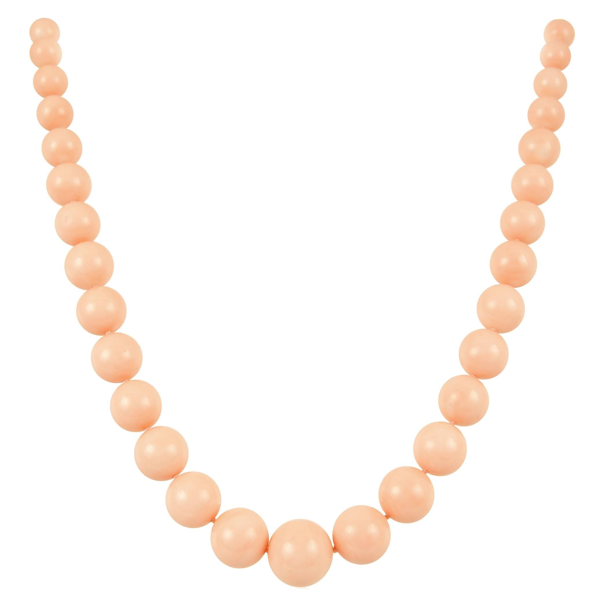 Coral Beads Diamond Necklace For Sale