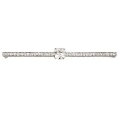Cartier 3.14 Carat Diamond Platinum Bar Brooch