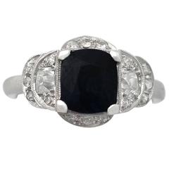 Antique 2.51Carat Sapphire Diamond Platinum Ring 3
