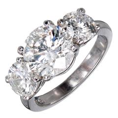 MG Drei Stein Diamant Platin Verlobungsring