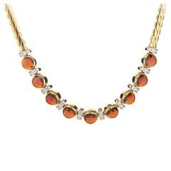 Pomellato Garnet Diamond Gold Necklace