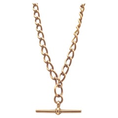 1900s Rose Gold Watch Fob Chain Necklace
