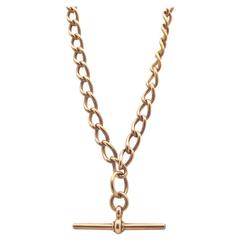 1900s Rose Gold Watch Fob Chain Necklace 9