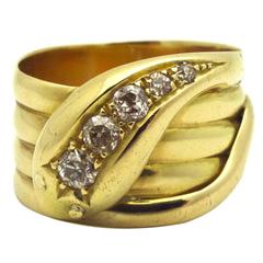 Diamond Gold Snake Ring
