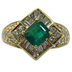 Emerald Diamond Gold Ring 6
