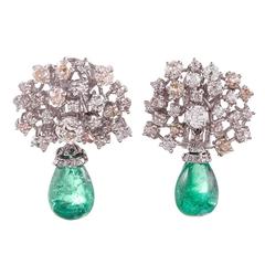  Detachable Emerald Diamond Earrings