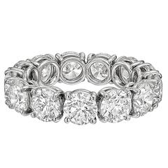 Round Brilliant GIA Cert Diamond Platinum Eternity Band Ring 10
