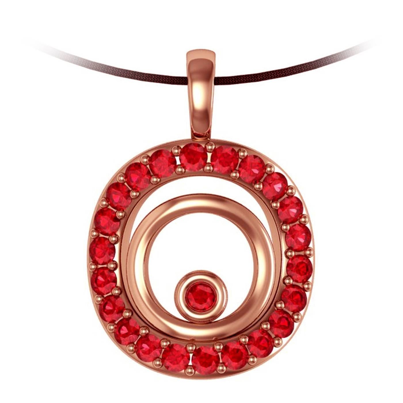 Vasily Baglaenko and Sparkles Ruby and Gold Pendant For Sale