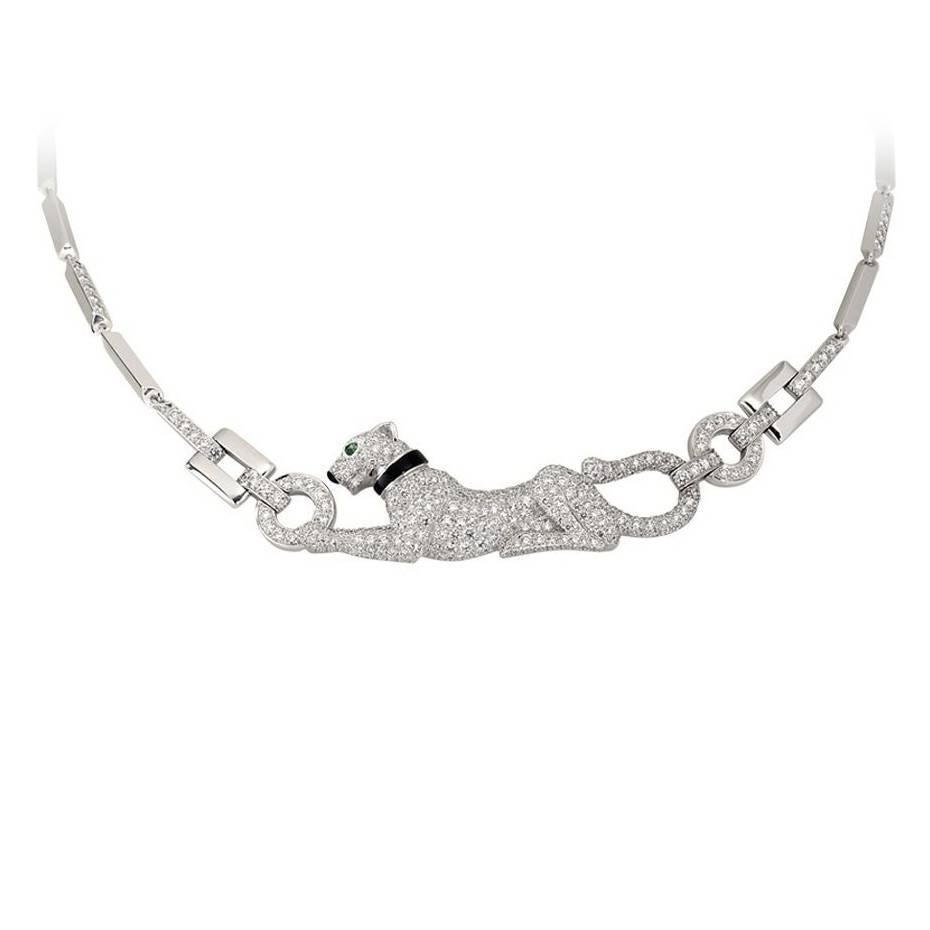 Cartier Diamond Gold Panther Necklace