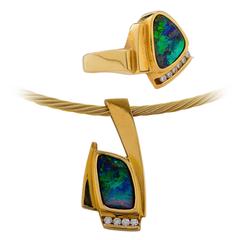 Opal Diamond Gold Set