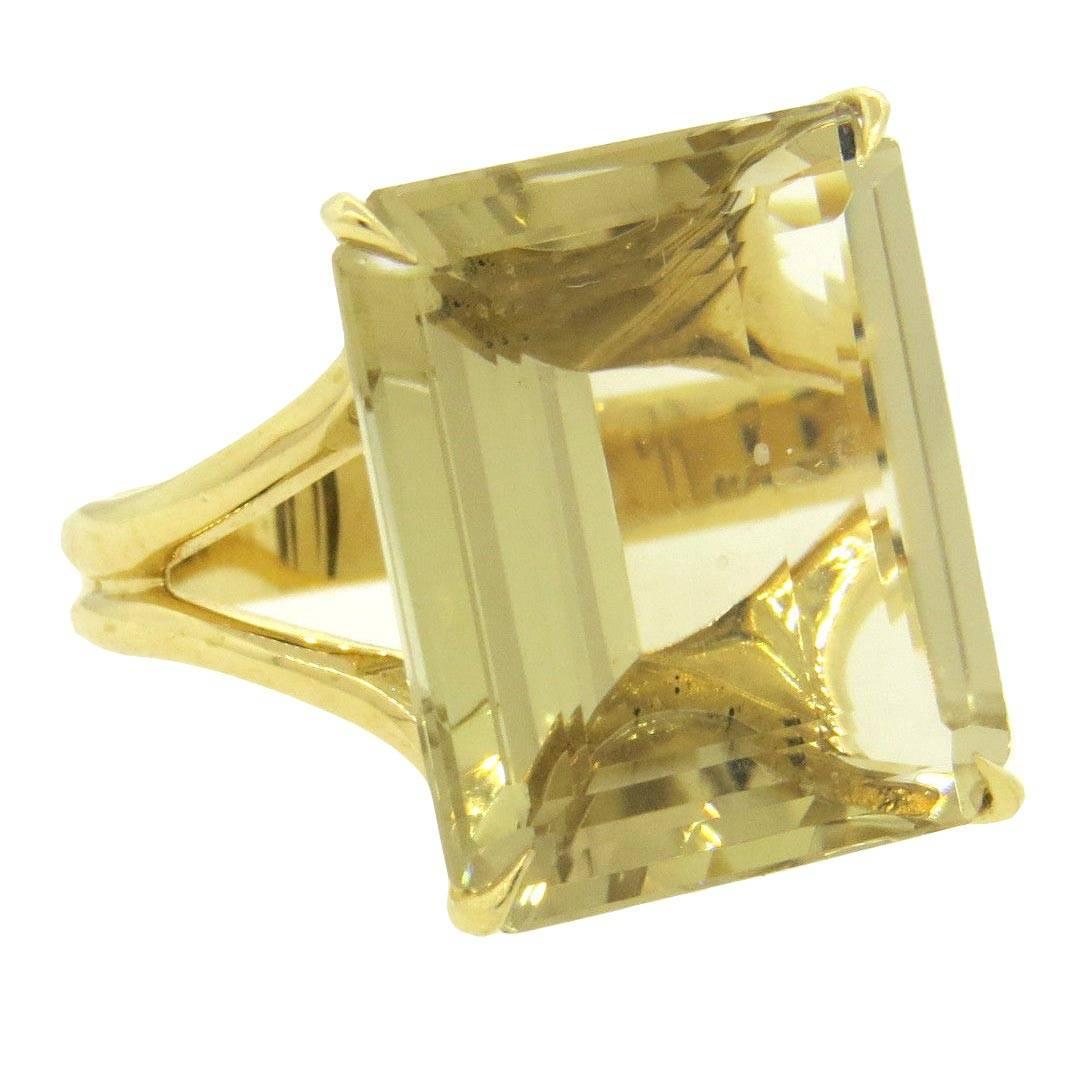 H Stern Large Quartz Gold Ring