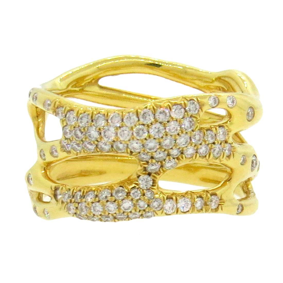 Ippolita Glamazon Diamond Gold Band Ring