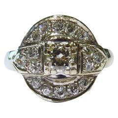 Unique Retro Diamond Gold Cluster Ring