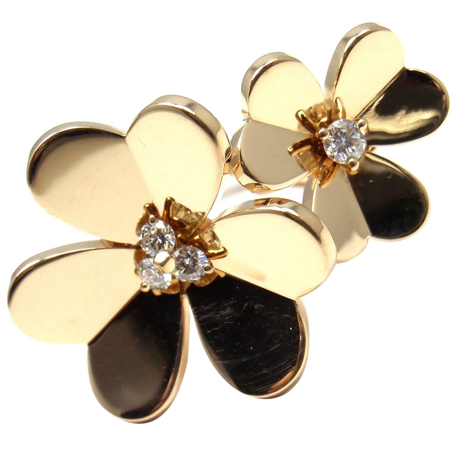 Van Cleef & Arpels Frivole Diamond Gold Between The Finger Flower Ring