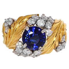 2.33 Carat Sapphire and Diamond Ring
