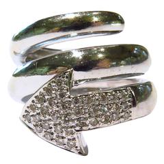 Edgy 1960s Diamond gold Arrow Wrap Around Ring