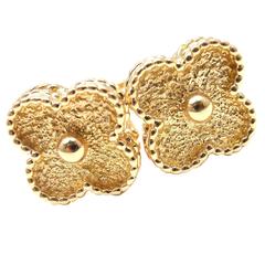 Van Cleef & Arpels Retro Alhambra Yellow Gold Earrings