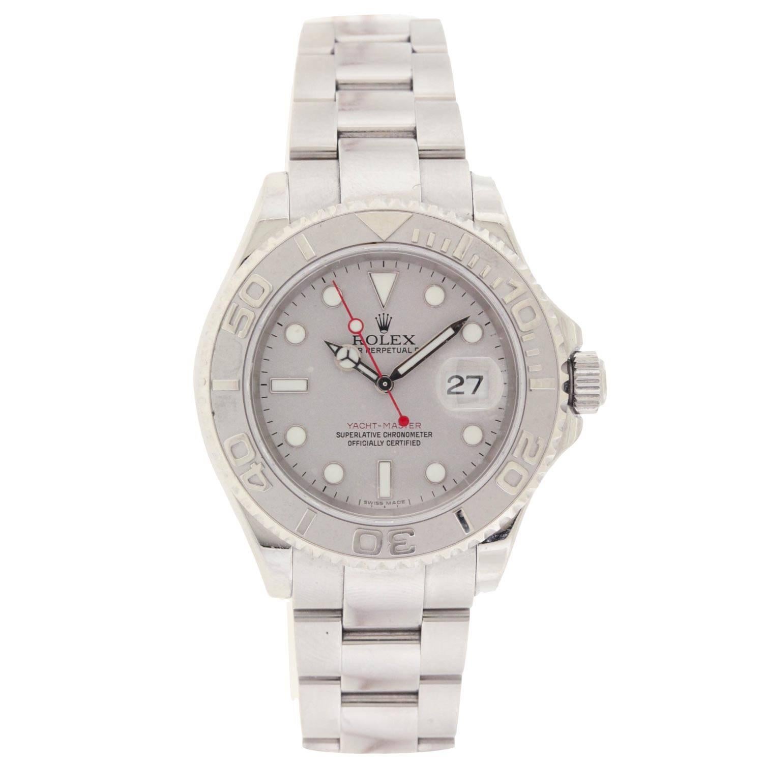 Rolex Platinum Bezel Yacht-Master Automatic Wristwatch Ref 16622