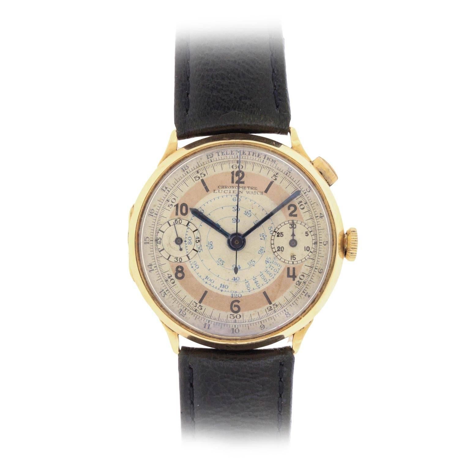 Swiss Single Button Chronograph Wristwatch