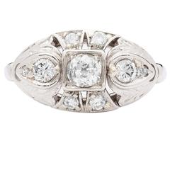 East West Diamond Platinum Ring