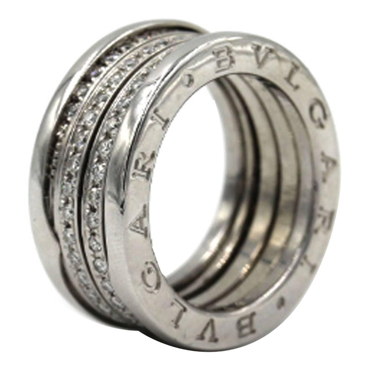 Bulgari B-Zero Diamond Gold Three Row Band Ring