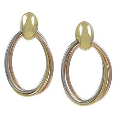 Vintage Cartier Large Gold Trinity Hoops