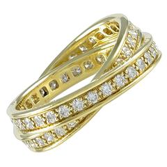 Cartier Diamond Gold Two Band Ring 4