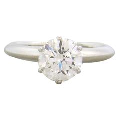Tiffany & Co. 1.53 Carat Diamond Platinum Engagement Ring 