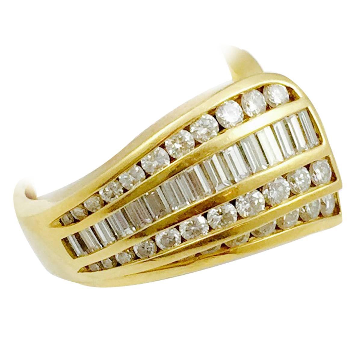 Charles Krypell Diamond Gold Ring For Sale