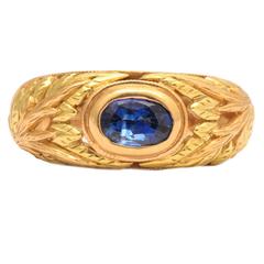 Sapphire Two Color Gold Ring 5