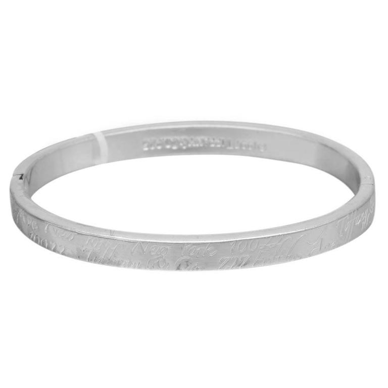 Tiffany and Co. "Notes Collection" Silver Bangle Bracelet at 1stDibs