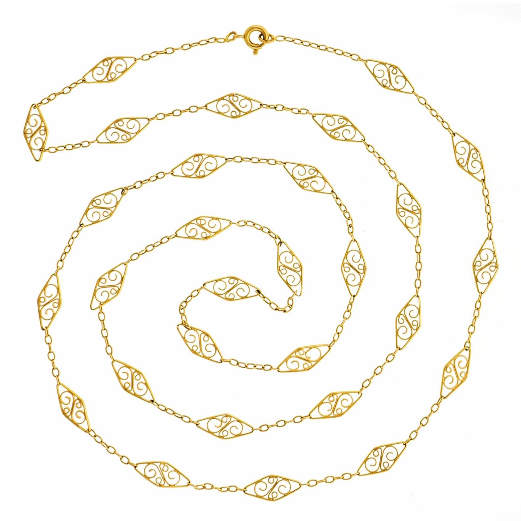 18 Inch 18k Gold Chain - 22 For Sale on 1stDibs