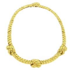 Classic David Webb Gold Knot Necklace