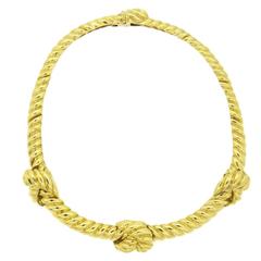Classic David Webb Gold Knot Necklace 7