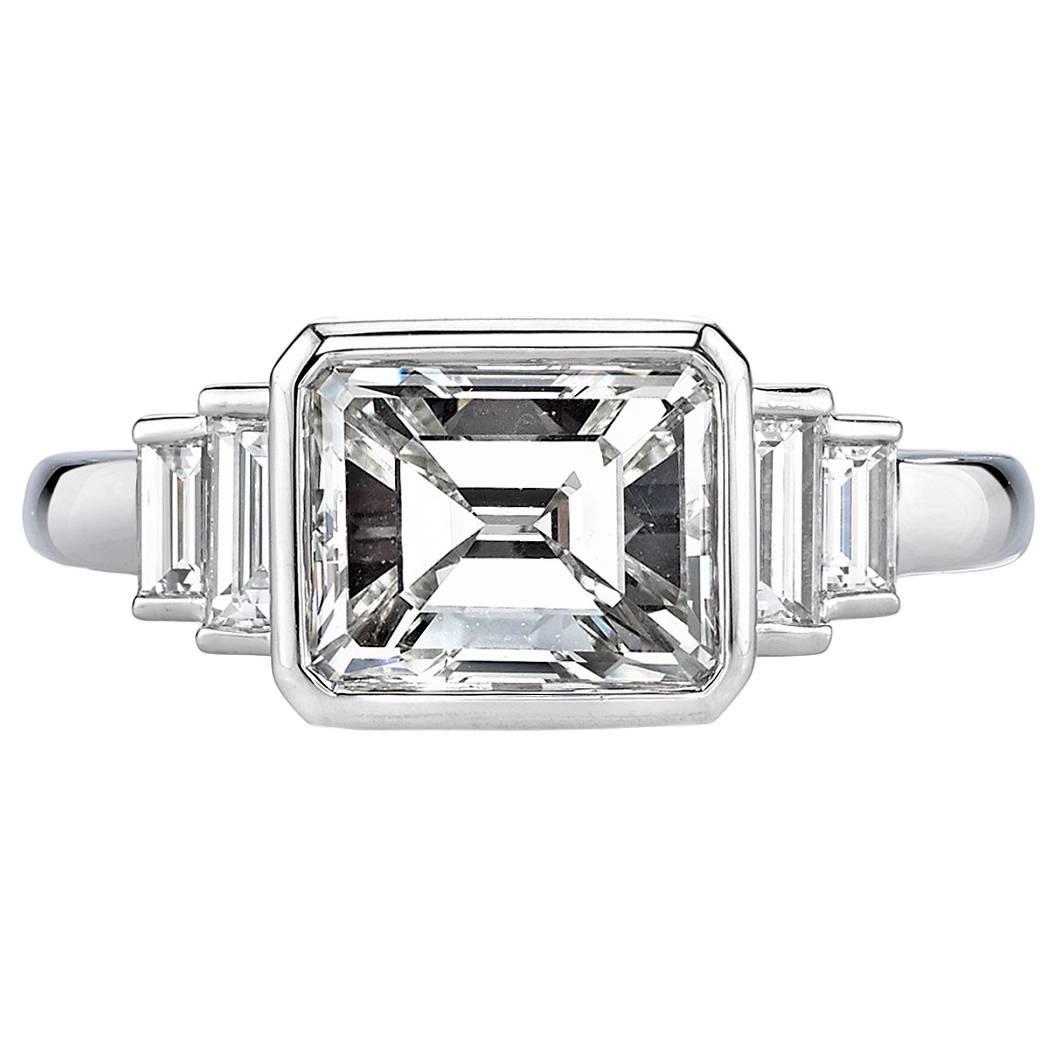 deco emerald cut ring deco 2 40 carat cert emerald cut platinum engagement ring for sale at 1stdibs deco emerald cut ring deco 2 40 carat cert emerald cut platinum engagement ring for sale at 1stdibs