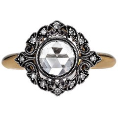 Beautiful Brown Diamond Silver Gold Engagement Ring Beautiful Brown Diamond Silver Gold Engagement Ring