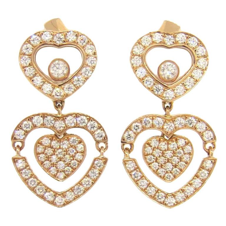 Chopard Hy Amore Floating Diamond Gold Heart Earrings For At Chopard Hy Amore Floating Diamond Gold Heart Earrings For