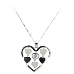 Chopard Happy Amore Gold Floating Diamond Heart Pendant Necklace
