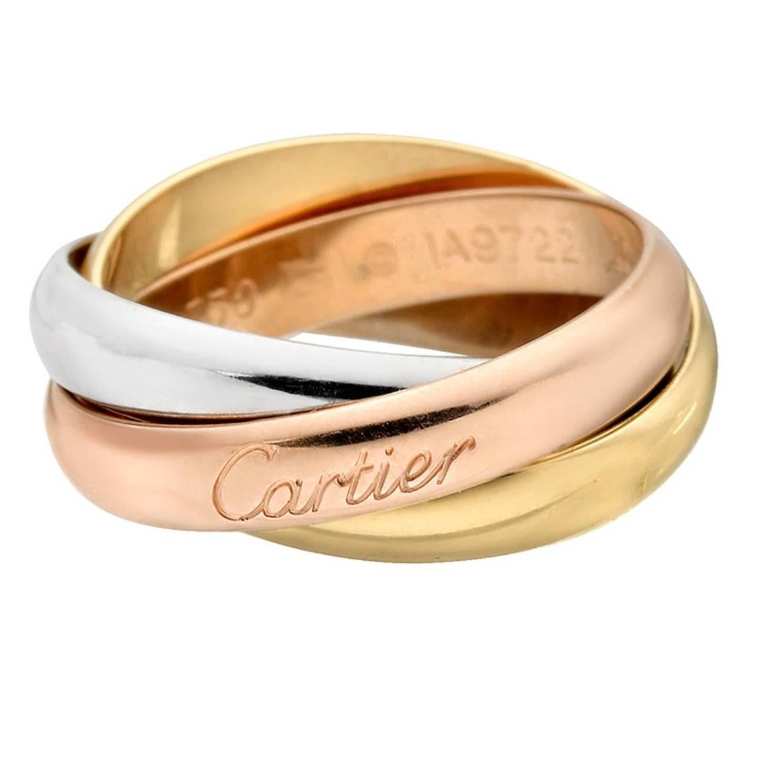 Small Tricolored Gold Trinity Ring