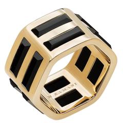Onyx Gold hexagon shape ring