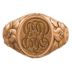 Antique Tiffany & Co. Art Nouveau Gold Signet Ring