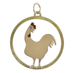 Large Gold Rooster Charm