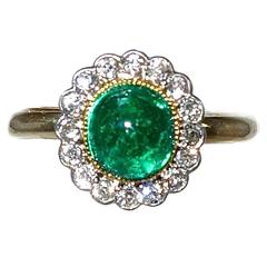 Emerald Diamond Gold Platinum Ring Emerald Diamond Gold Platinum Ring