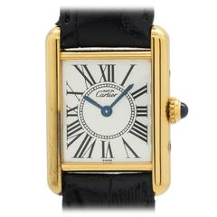 Cartier Lady's Vermeil Tank Louis Must de Cartier Quartz Wristwatch 