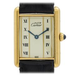 Cartier Vermeil Tank Louis Must de Cartier Quartz Wristwatch 